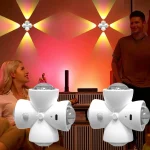 Lampe de nouveauté avec capteur de mouvement intelligent USB, 4 éclairage latéral, 3 Modes, lampe d&rsquo;ambiance murale pour chambre à coucher, décoration d&rsquo;halloween et de noël