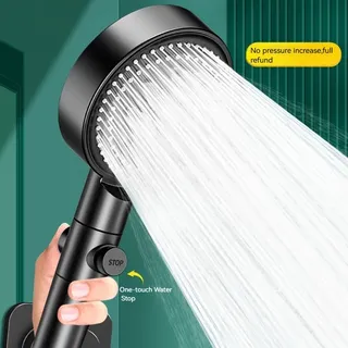 Pommeau de douche haute pression 6 modes : arrêt à une touche pour…