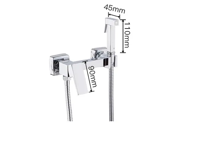 Robinet mitigeur de douche de toilette chromé – vue 6