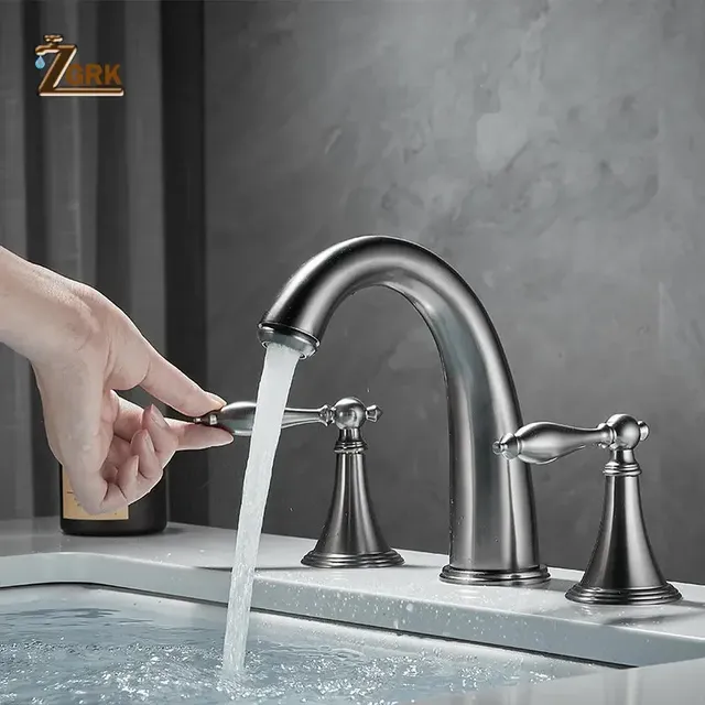 Mitigeur lavabo trois trous pont monté double poignées… – vue 3