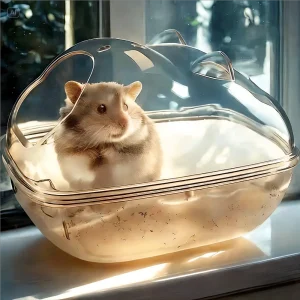 Petite baignoire en plastique Transparent pour Hamsters, bain de sable, boîte à souris, accessoires de salle de bain pour Hamster