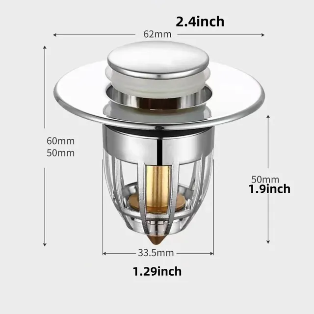 Bonde lavabo vidange évier clicclac chromée miroir plat… – vue 5