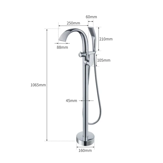 Robinet de baignoire cascade sur pied – vue 7