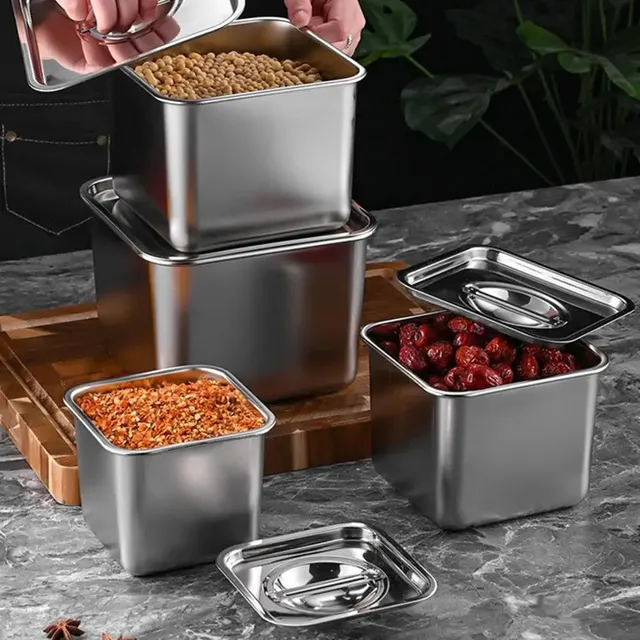 Casserole rectangulaire en acier inoxydable avec couvercle – vue 4