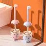 Brosse toilette dinosaure kawaii pastel rose…