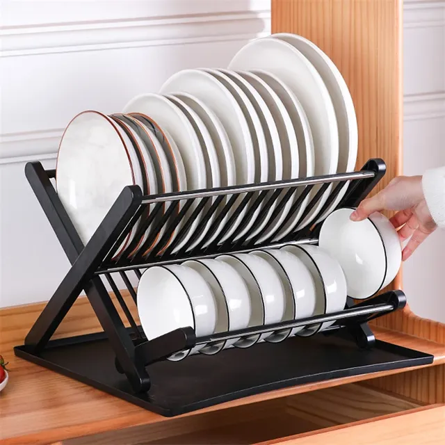 Étagère de rangement en plastique pour assiettes et bols…