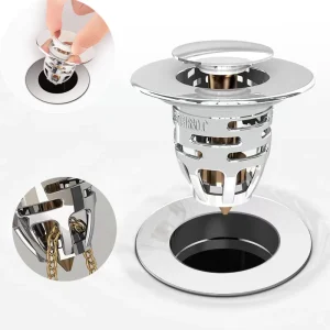 Bouchon d&rsquo;évier de salle de bains, bouchon de lavabo universel à pression, filtre d&rsquo;égouttage, Anti-blocage, Anti-odeur, accessoires de lavabo