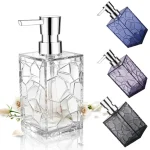 Distributeur de savon de salle de bain de luxe, pompe à main réutilisable, bouteille transparente pour Gel douche, bouteille vide, récipient de liquide