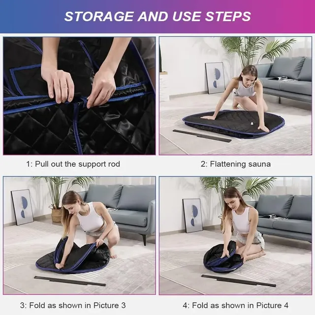 Sauna vapeur portable maison tente individuel noir… – vue 6