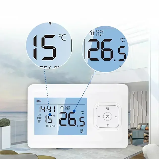 Thermostat intelligent wifi sans fil programmable… – vue 5
