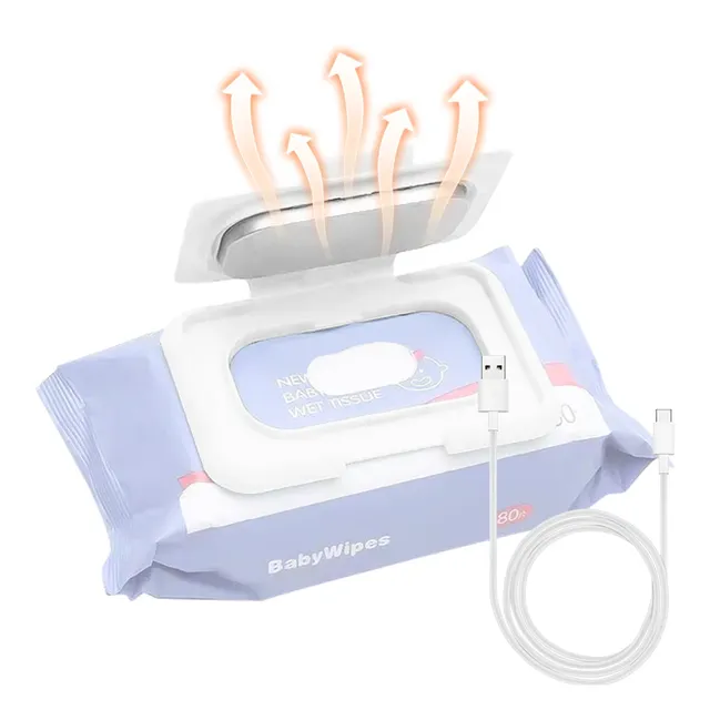 Chauffe lingettes portable bébé 5V câble inclus fixation…