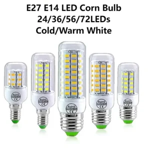 Ampoules LED E27 E14 5730SMD 220V, 24/36/56/72LED, Ampoule, projecteur d&rsquo;intérieur pour la décoration de la maison