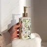 Distributeur savon céramique blanc pompe dorée motif… – vue 2