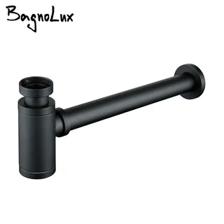 Siphon bouteille noir mat laiton design cylindrique compact mural…