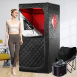 Sauna à vapeur infrarouge Portable 2 en 1, Relaxation complète du corps avec thérapie à la lumière rouge 660nm, chaise pliante à vapeur 4L