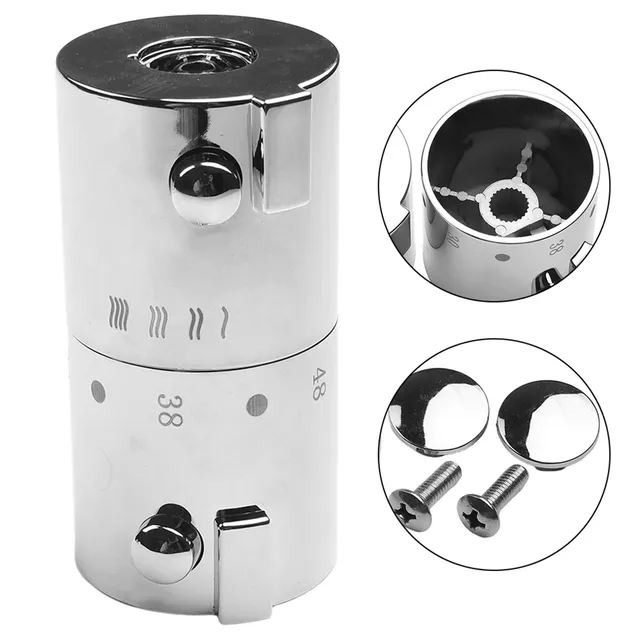 Bouton poignée commande thermostatique chromée miroir… – vue 4