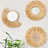 Miroirs muraux décoratifs suspendus bohème chic raphia… – vue 3