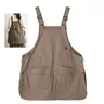 Tablier salopette oversize unisexe coton lin taupe… – vue 1