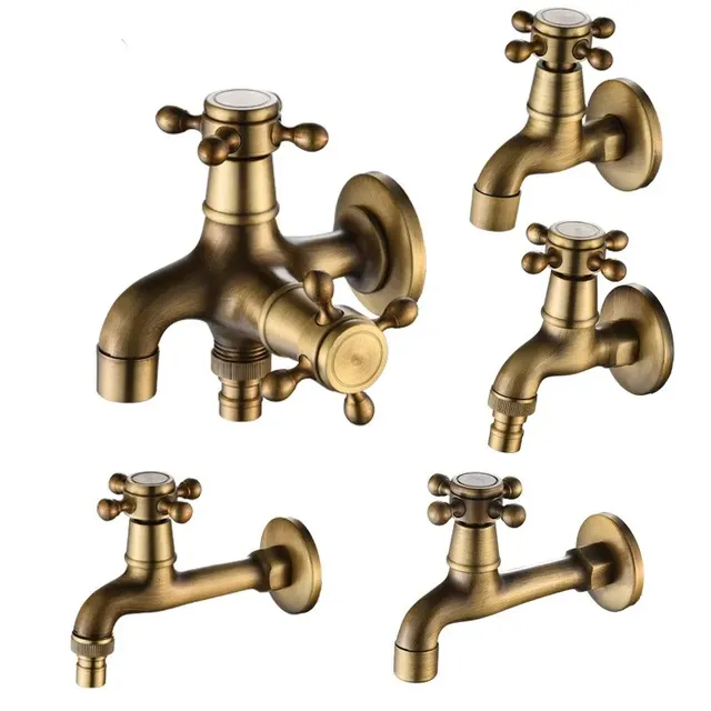 Robinet d'évier froid simple en laiton mural – vue 2