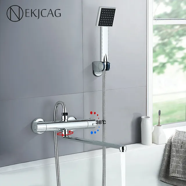 Mitigeur thermostatique mural baignoire douche chrome… – vue 2