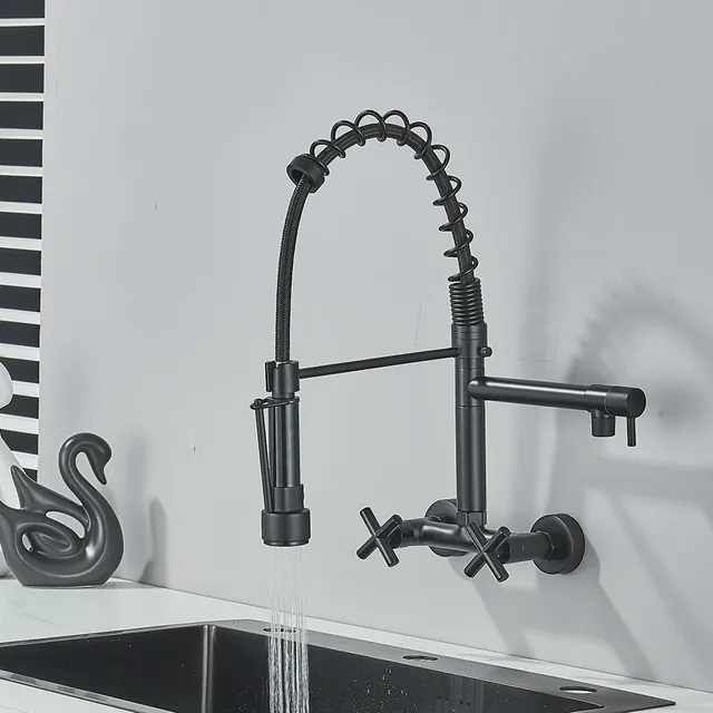 Robinet mural noir pour cuisine – vue 4