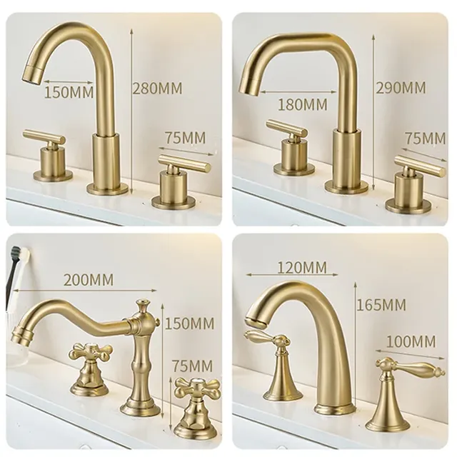 Robinet de lavabo en or brossé – vue 3