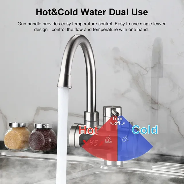Chauffe-eau électrique instantané 3300W prise ue sous… – vue 3