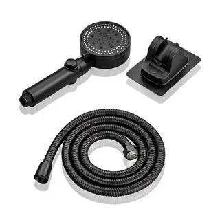 Pommeau de douche noir réglable 3 pièces
