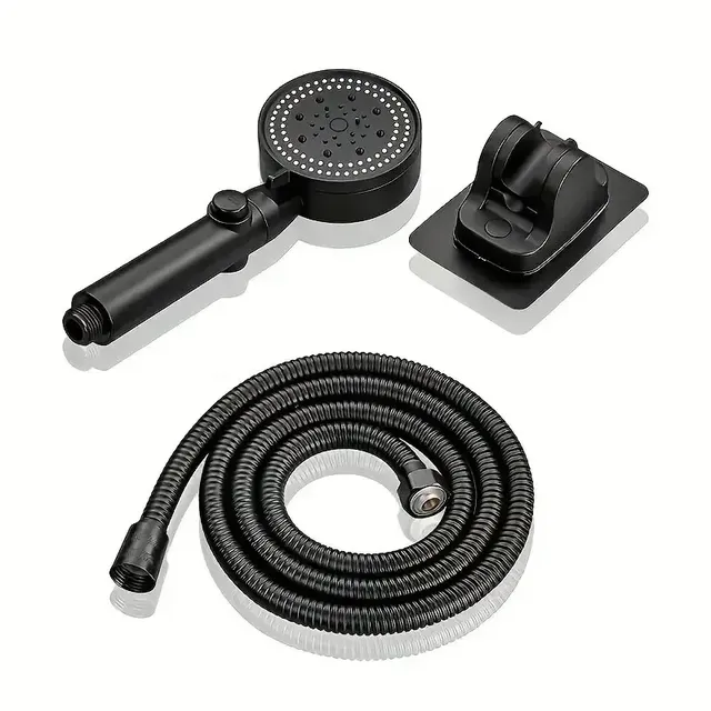 Pommeau de douche noir réglable 3 pièces
