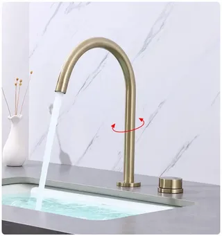 Robinet lavabo mural or brossé noir bec pivotant rotatif 360 commande…