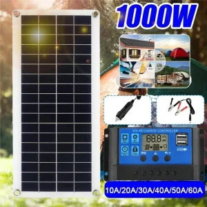 1000W panneau solaire 12V cellule solaire 10A-100A contrôleur panneau solaire pour téléphone RV voiture MP3 PAD chargeur alimentation de batterie extérieure