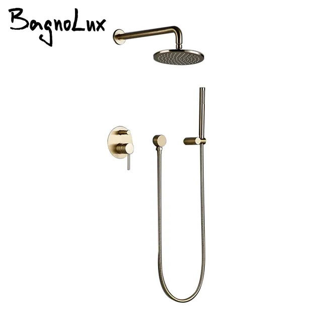 Ensemble de système de douche en or brossé – vue 2