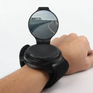 Miroir de vélo convexe rotatif à 360 degrés, lentille acrylique, bracelet et brassard, équipement de sécurité pour vélo et moto Miroir de vélo convexe rotatif à 360 degrés, lentille acrylique, bracelet et brassard, équipement de sécurité pour vélo et moto
