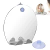 Miroir de rasage de salle de bains sans buée, miroir de douche sans buée, forme ronde, Anti-buée, suspendu au mur, miroir de rasage de salle de bains avec aspiration