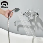 Kendesia-Baignoire et Douche Chromée en Alliage de Zinc, Ensemble de Montage Mural, pour Centre Commercial