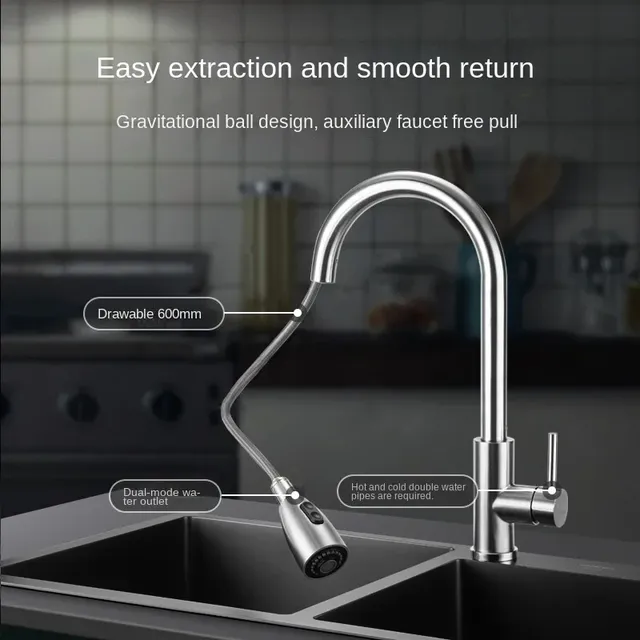 Robinet de cuisine en acier inoxydable 304 – vue 3