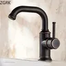 Mitigeur Lavabo Monotrou Bec Haut Col Cygne Bronze Noir… – vue 4