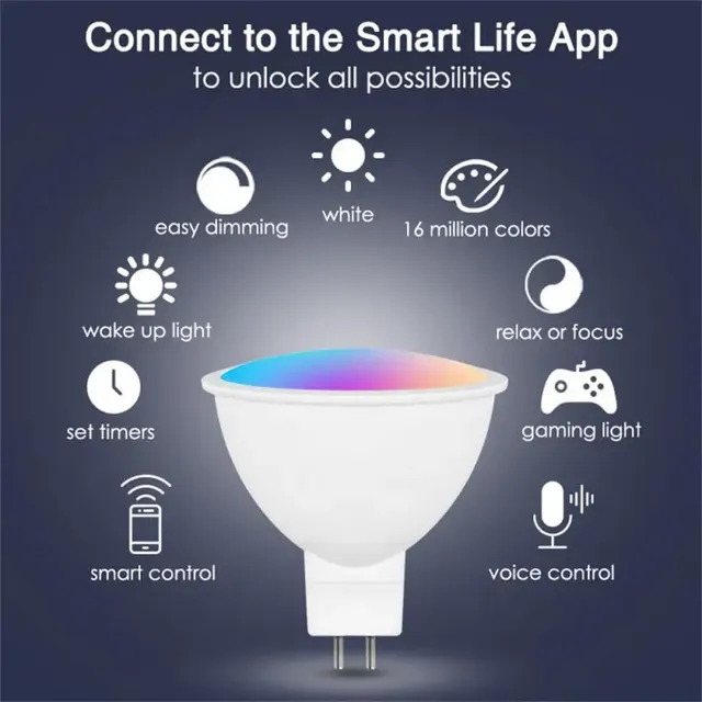 Tuya Zigbee/WIFI ampoule intelligente GU10/GU5.3/MR16… – vue 5
