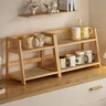 Étagère rangement bois clair deux niveaux comptoir… – vue 1