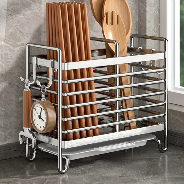 Porte ustensiles mural sans perçage acier inoxydable… – vue 2