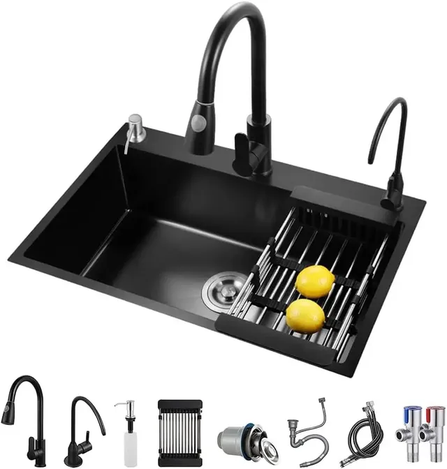 Éviers de cuisine en acier inoxydable noir – vue 6