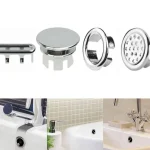 4 pièces lavabo évier rond bien rangé garniture Chrome débordement couverture anneaux trou creux anneau remplacement Pots en céramique pour maison salle de bain cuisine