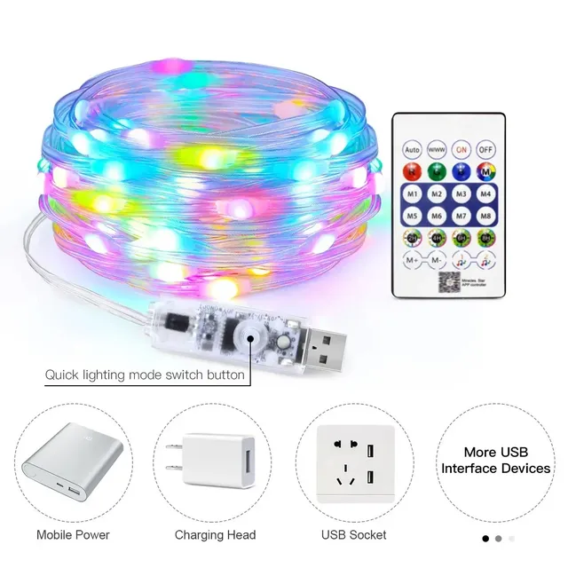 5M/10M/15M/20M RGBIC USB Sting lumière Bluetooth APP… – vue 6