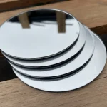 Mini miroirs ronds inachevés en argent, diamètre 80mm, or clair, petit miroir de maquillage Portable, lentille, bricolage, artisanat d&rsquo;art