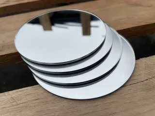 Mini miroirs ronds inachevés en argent