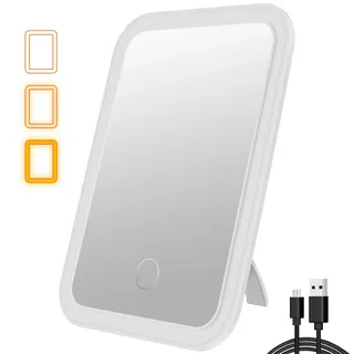 Miroir maquillage LED pliable compact rectangulaire portable éclairé…