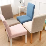 Housse de chaise en bois, taille universelle, pour salle à manger, Banquet, haute élasticité, nouveau dossier, housse de siège élastique intégrée
