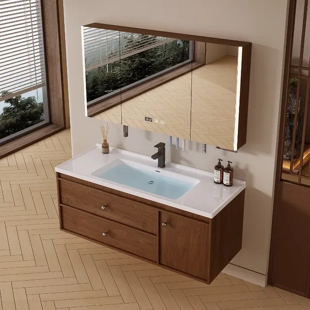 Évier européen salle De Bain armoire Led lavage miroir… – vue 2