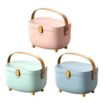 Boîte de rangement de médicaments ovale en plastique, grande capacité, Double couche antidérapante avec poignée, boîte à médicaments familiale