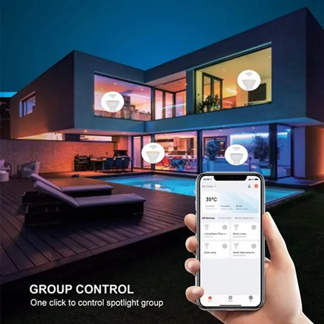 SUNRI-Tuya Wifi 6W 220V Dimmable GU10 ampoule LED… – vue 6